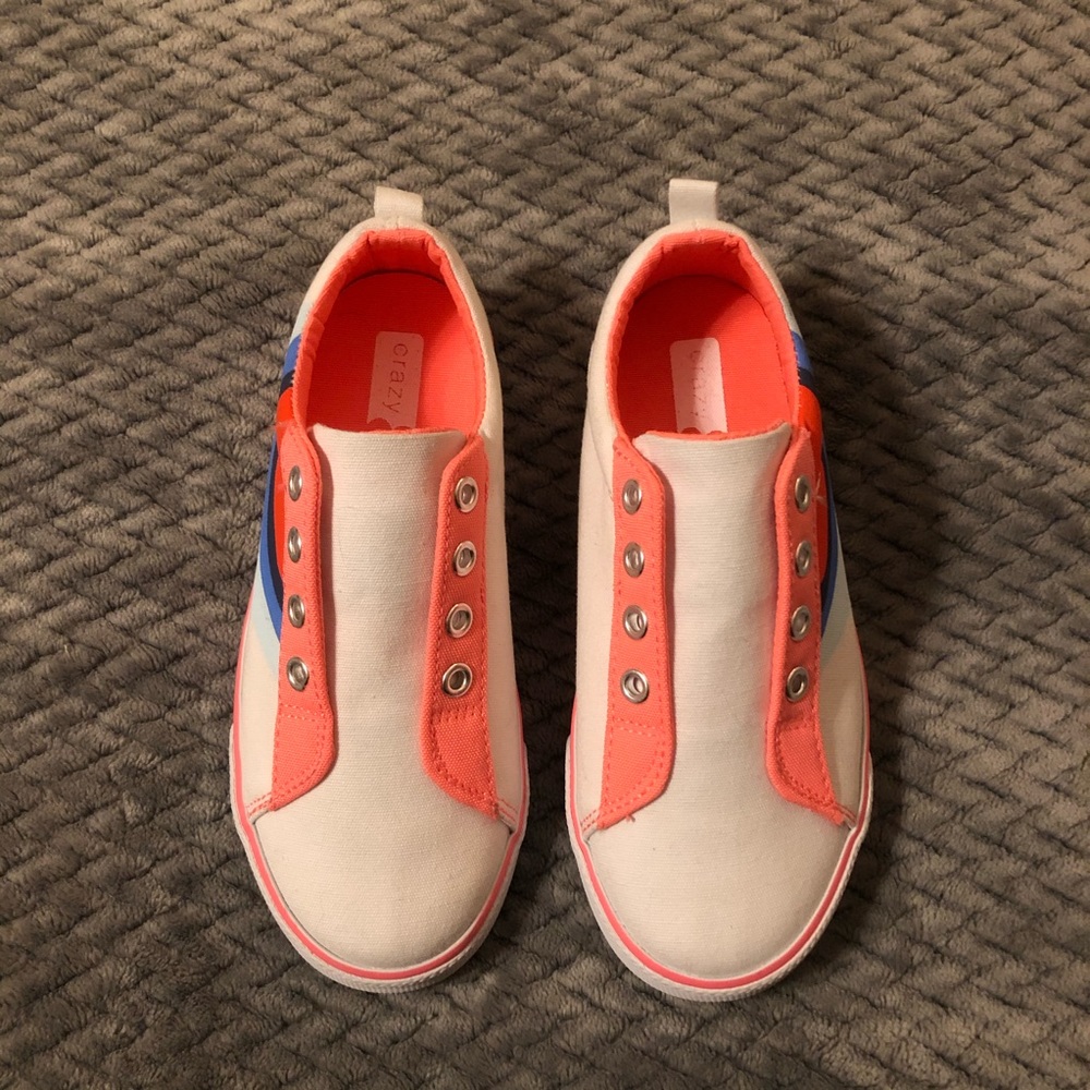 4/$10 NWOT Little Girls Rainbow Canvas Sneakers,MR - Picture 2 of 7